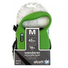 Alcott Wanderer M - Поводок-рулетка для собак 5 метров до 30 кг, лента 275.206 Зеленый