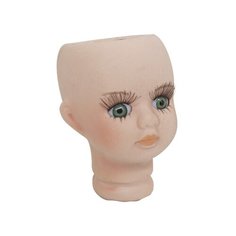 27033 Фарфоровая заготовка №2 Голова для девочки: 4,5см*6,8см гл.-зелён. АЙРИС пресс