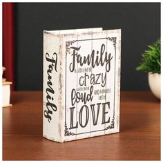 Шкатулка-книга дерево кожзам "Большая семья" 16х11х4,5 см 4825535 Сима ленд