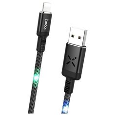 USB дата кабель Lightning, HOCO, U63, Подсветка от звука, черый