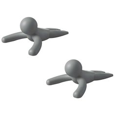 Набор из 2-х дверных стопперов Buddy 11x6x15 см, материал резина, цвет серый, Umbra, 1013767-149