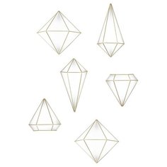 Декор для стен Prisma 6 шт, цвет золотой, материал металл, Umbra, 470520-221