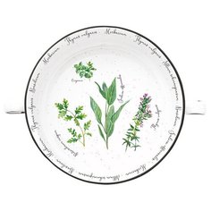 Фарфоровый салатник с ручками Herbarium, диаметр 16 см, цвет белый, Easy Life, EL-R2207_HERU