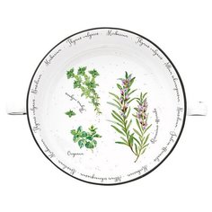 Фарфоровый салатник Herbarium, диаметр 12 см, цвет белый, Easy Life, EL-R2206_HERU