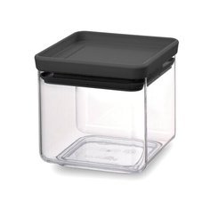 Контейнер для сыпучих продуктов объем 0,7 л, прозрачный с черной крышкой, материал пластик, Brabantia, 122309