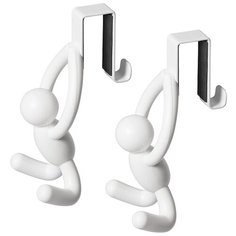 Набор из 2-х надверных крючков Buddy 7x13x6 см, материал пластик + сталь, цвет белый, Umbra, 1013428-660