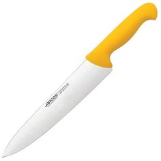 Нож кухонный поварской-шеф 25 см, желтая рукоять нержавеющая сталь Nitrum, серия 2900, Arcos, 292200