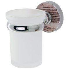 Стакан для зубных щеток WasserKRAFT Regen K-6928, обработанное дерево / хром