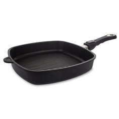 Сковорода-гриль AMT Gastroguss AMTI-E285G, 28х28 см, съемная ручка, черный