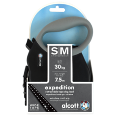 Alcott Expedition SM - Поводок-рулетка для собак 7,5 метров до 30кг, лента 275.811 Черный