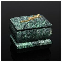 Шкатулка с ящеркой, полированная, 5х7 см, змеевик 423900 Сима ленд