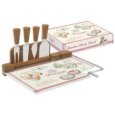 Набор для сыра: доска + 4 ножа и струна для нарезки Fromage, Easy Life, EL-0810_FRMA