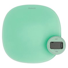 Цифровые кухонные весы Plus 20x4,5 см, материал стекло + пластик, цвет мятный, Brabantia, 122903