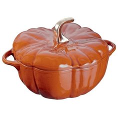 Кокот "Тыква" 3,5 л, эмалированный чугун, цвет корица, диаметр 24 см, Staub, 11124806