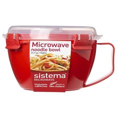 Кружка для лапши MICROWAVE 17х14х9,5 см, материал пластик, цвет красный, Sistema, SI1109
