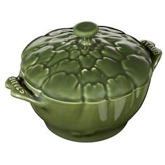 Кокот керамический "Артишок" 12,5 см, объем 0,5 л, цвет темно-зеленый, Staub, 40500-326