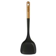 Лопатка для вока 31x9,2 см, материал силикон + дерево, цвет черный, Staub, 40503-101