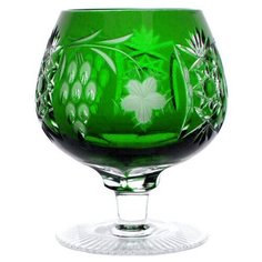 Бокал хрустальный для коньяка Grape 300 мл, цвет темно-зеленый, Ajka Crystal, 1/emerald/64574/51380/48359