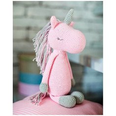 2724095 Амигуруми: Мягкая игрушка Единорожик Олби, набор для вязания, 10*4*14 см Арт Узор