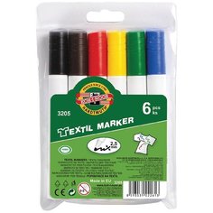 KOH-I-NOOR Набор маркеров для текстиля (3205), 6 шт.