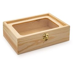 LYE015975 Шкатулка деревянная с окном (сосна/фанера из тополя/оргстекло), 17*12*5см Astra & Craft