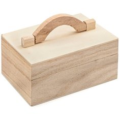 LYE015980 Шкатулка деревянная с ручкой (павловния/фанера из тополя), 10*6.5*5см Astra & Craft