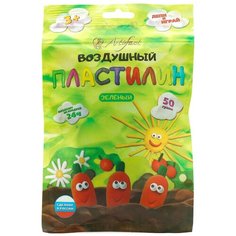 7506-88-16 Воздушный пластилин зеленый 50г пакет с европодвесом Artifact