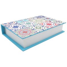 GF-RWB0010 Шкатулка-книга декоративная Бело-голубой узор 29*20*6см, Hobby&Pro