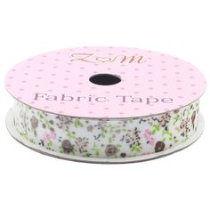 Скотч тканевый декоративный с принтом Цветы, 1,5см*1,8м (коричневый), 1.8м АЙРИС пресс