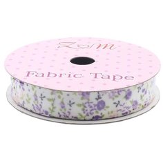 Скотч тканевый декоративный с принтом Цветы, 1,5см*1,8м (фиолетовый), 1.8м АЙРИС пресс