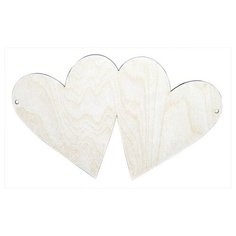 L-104 Деревянная заготовка панно 2 сердечка, 25 см, Астра Astra & Craft
