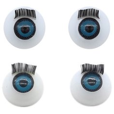 Глаза с ресничками круглые 16мм, 4 шт/упак (голубой) АЙРИС пресс