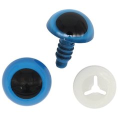 Глазки пластиковые с фиксатором 14мм, 24шт/упак (голубой) АЙРИС пресс