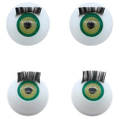 Глаза с ресничками круглые 16мм, 4 шт/упак (зеленый) АЙРИС пресс