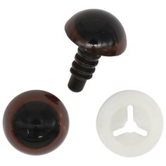 Глазки пластиковые с фиксатором 12мм, 24шт/упак (коричневый) АЙРИС пресс