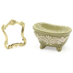 Мебель для ванной куклы, 2 предмета (ванна, зеркало), Астра Astra & Craft