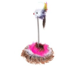 Игрушка для кошек Beeztees Мышь меховая на пружине на мягкой