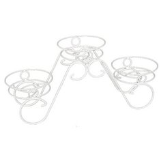 Кашпо Подставка для цветов ЗМИ Фиалка 3 White Silver ПДЦ149Б