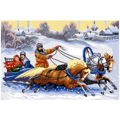 В-0012 Набор для вышивания Мчится тройка 45х33 см Nitex