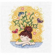 МК-103 Набор для вышивания крестом Созвездие Мечтательница 14*16см