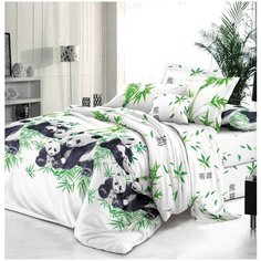 Постельное белье поплин панды Семейное Iv Selena