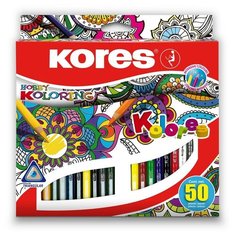Карандаши цветные 50 цв. 3-гран.Kores 93350