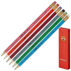 Карандаш чернографитный KOH-I-NOOR 1380 ASTRA HB с ластиком Чехия 5 штук