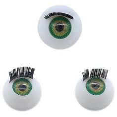 Глаза с ресничками круглые 12мм (зеленый) 100 шт АЙРИС пресс