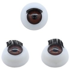 Глаза с ресничками круглые 20мм (коричневый) 100 шт АЙРИС пресс