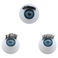 Глаза с ресничками круглые 12мм (голубой) 100 шт АЙРИС пресс