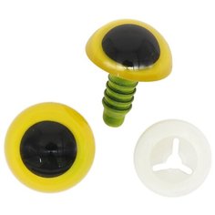 Глазки пластиковые с фиксатором 14мм, 24шт/упак (янтарный) АЙРИС пресс