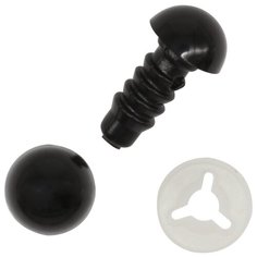 Глазки-бусинки пластиковые, с фиксатором, цв. черный, 8мм, 24 шт/упак АЙРИС пресс