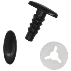 Глазки овальные плоские, с фиксатором, цв. черный, 10*4мм, 24 шт/упак АЙРИС пресс