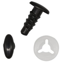 Глазки овальные плоские, с фиксатором, цв. черный, 7*3,5мм, 24 шт/упак АЙРИС пресс